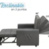 Sofá Cama Individual Valparaíso – Felpa o Lino | Más de 20 Colores | Precio de Fábrica | Practimuebles Chile