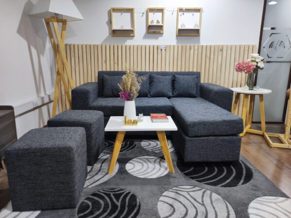 Sofá Modular Budapest tipo L (190cm) | Incluye 2 Puff y 4 Cojines