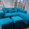 Sofá Modular Budapest tipo L (190cm) | Incluye 2 Puff y 4 Cojines